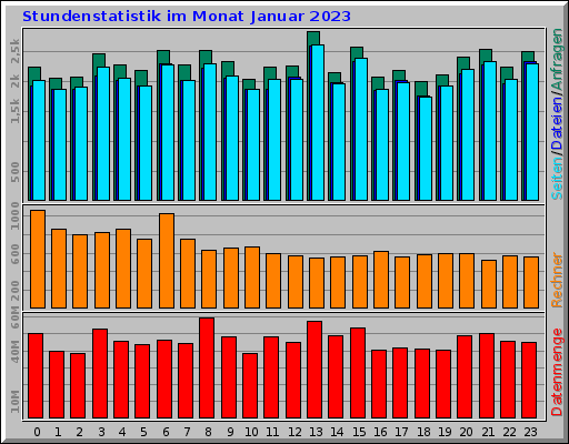Stundenstatistik im Monat Januar 2023 Stundenstatistik im Monat Januar 2023