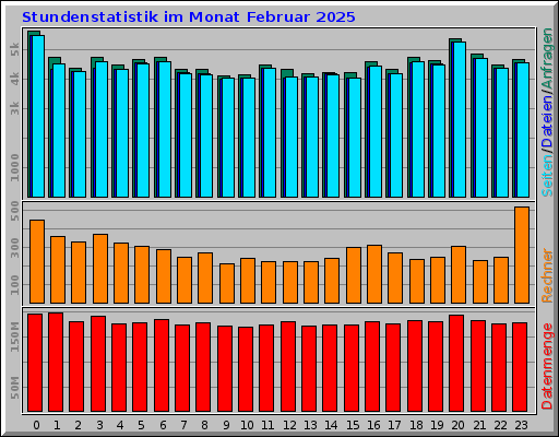 Stundenstatistik im Monat Februar 2025 Stundenstatistik im Monat Februar 2025